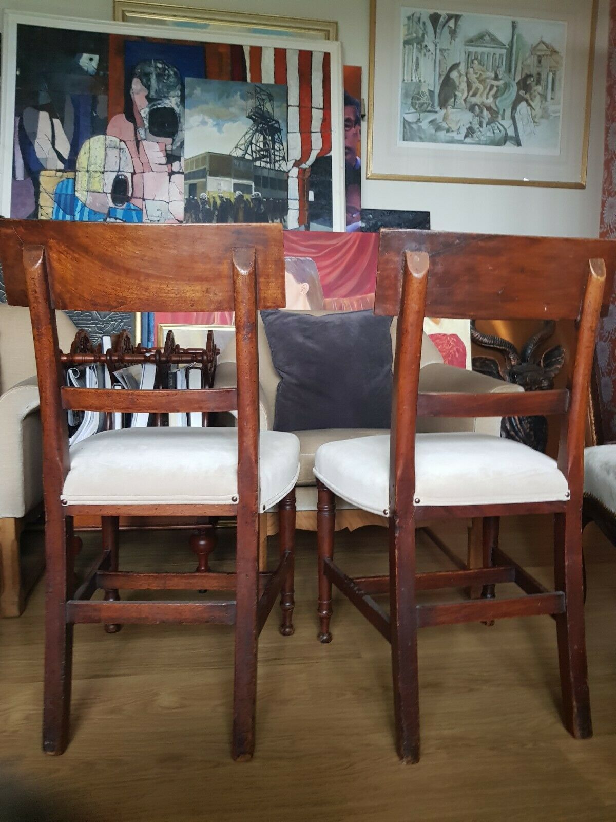 Four Regency Period Early 19th Century Antique Chairs photo vintage