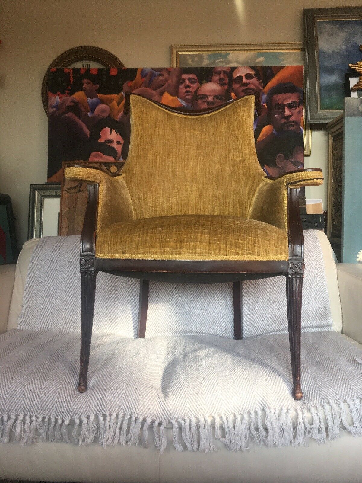 Rare Stunning Grosfeld House Swag And Drape Armchair, Hollywood Regency