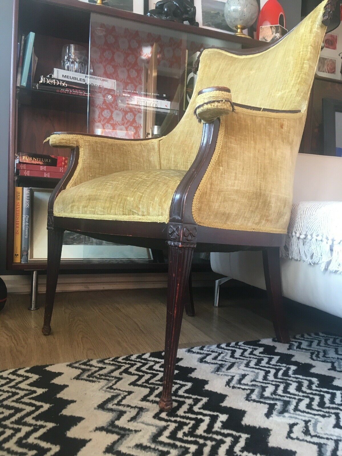 Rare Stunning Grosfeld House Swag And Drape Armchair, Hollywood Regency photo furniture