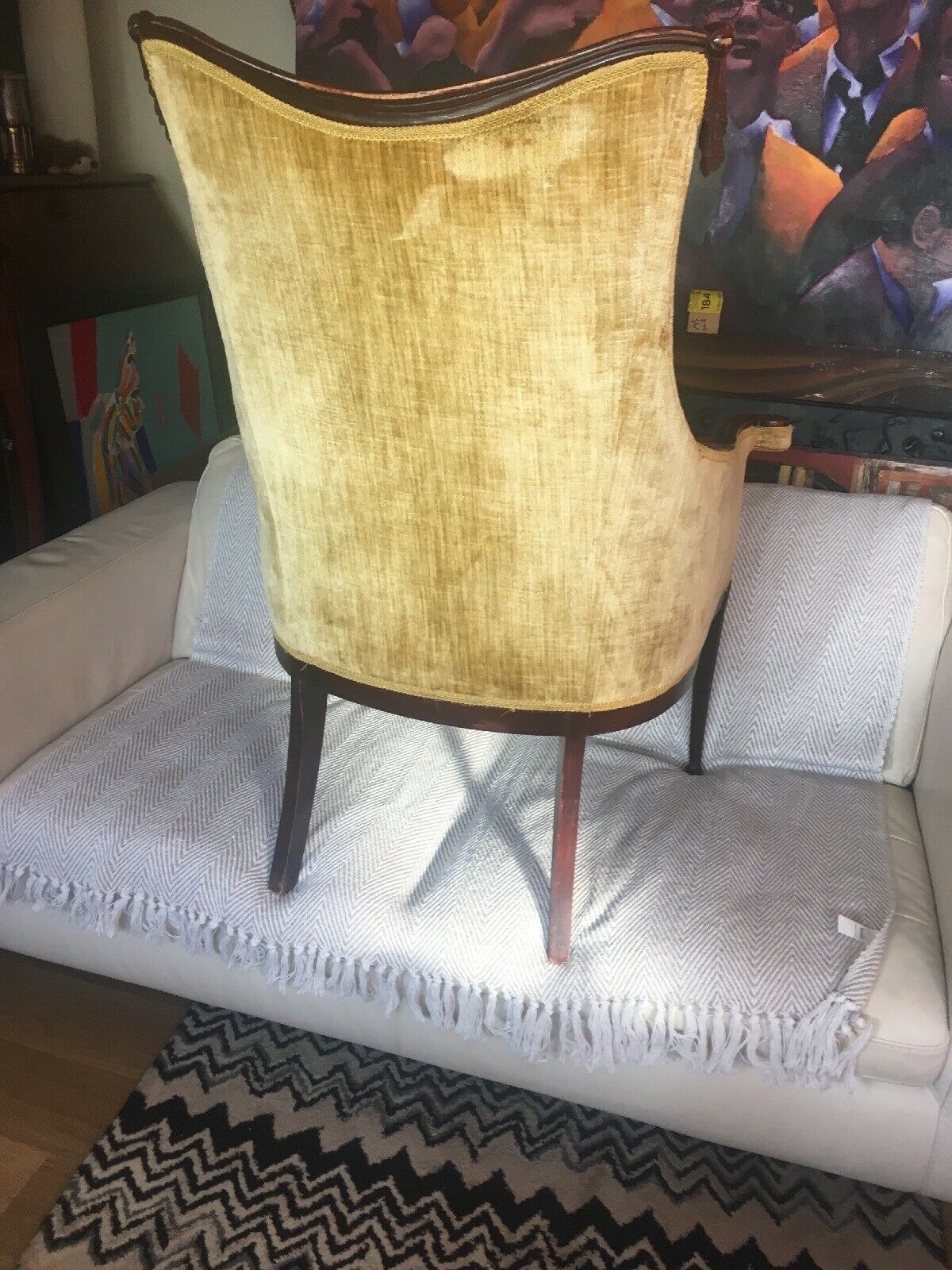 Rare Stunning Grosfeld House Swag And Drape Armchair, Hollywood Regency photo vintage
