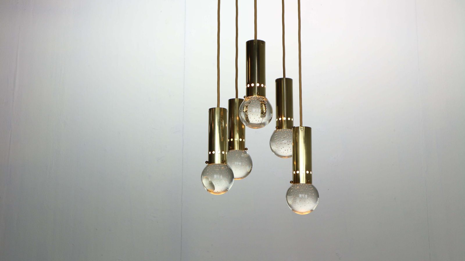 Gino Sarfatti Sp/ 16 For Arteluce Unique Brass Bubble Pendant Lamp, 1950, Italy photo 3950.0