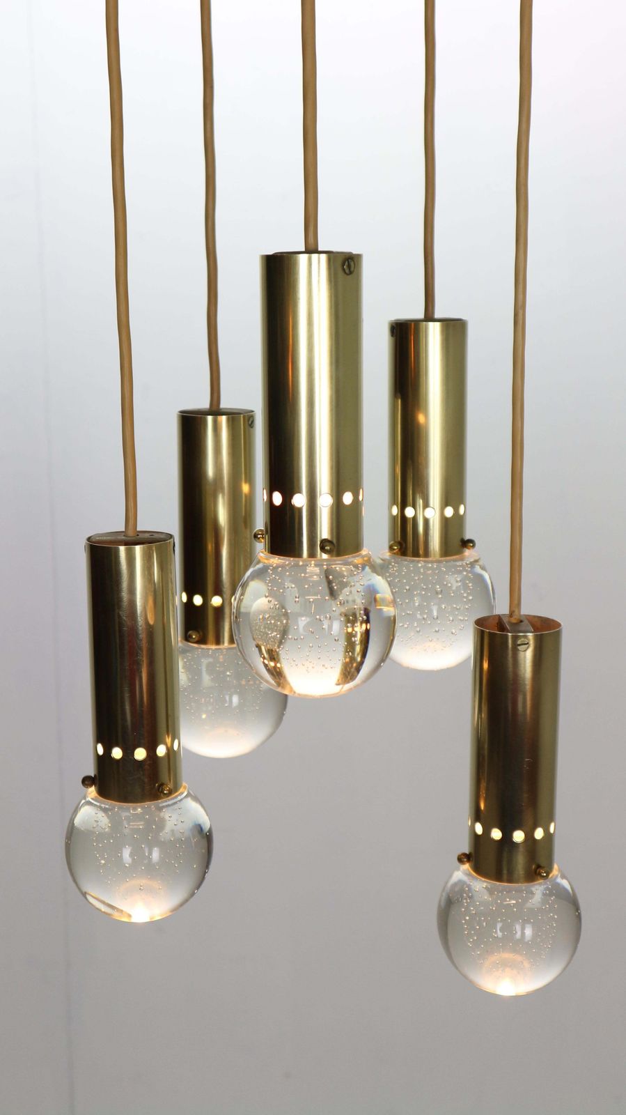 photo furniture Gino Sarfatti Sp/ 16 For Arteluce Unique Brass Bubble Pendant Lamp, 1950, Italy