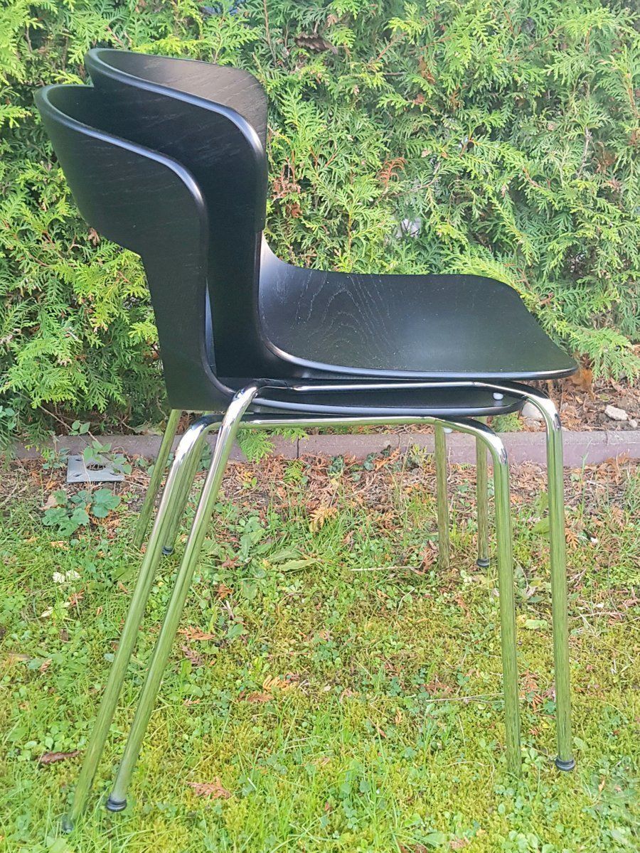 Stackable Danish Dining Chairs In Black By Susanne Gronlund , Set Of 6 photo furniture