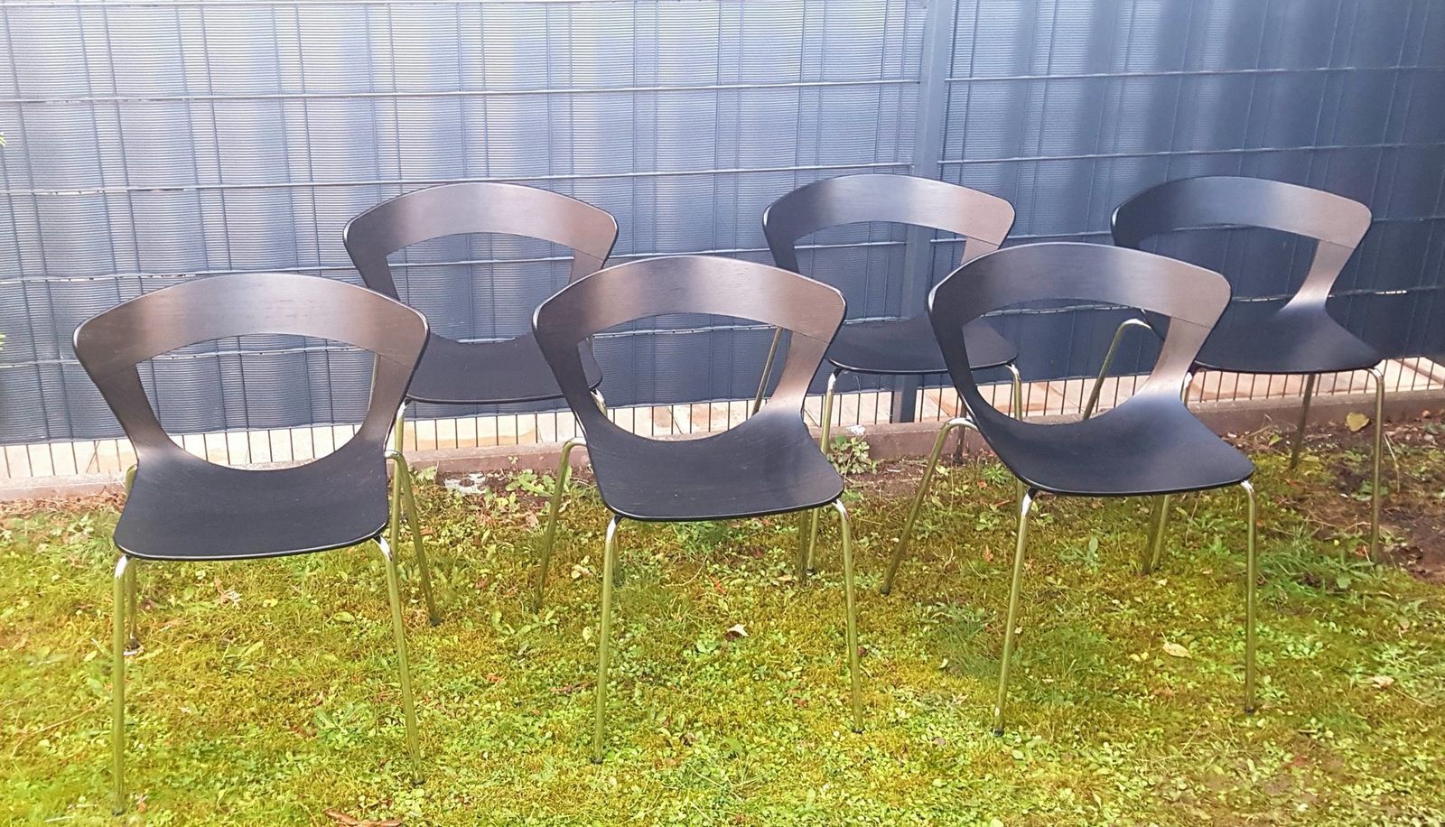 Stackable Danish Dining Chairs In Black By Susanne Gronlund , Set Of 6 photo for sale