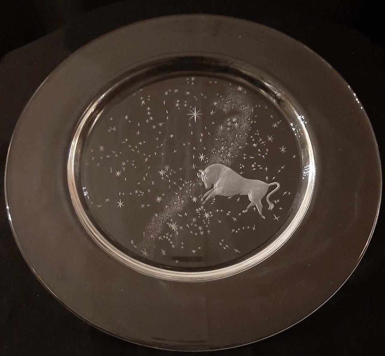 Set Of 12 "Constellation" Engraved Crystal Plates By Don Wier For Steuben Glass photo buy