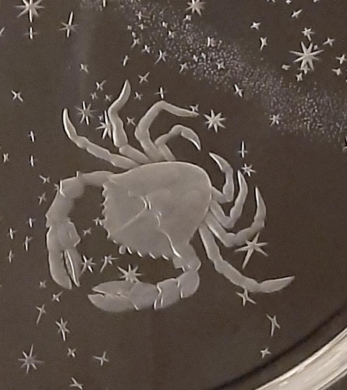 photo vinterior Set Of 12 "Constellation" Engraved Crystal Plates By Don Wier For Steuben Glass