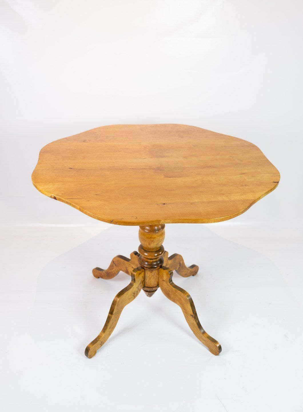 Antique Side Table Of Hand Polished Birch Wood From The 1820s. photo furniture