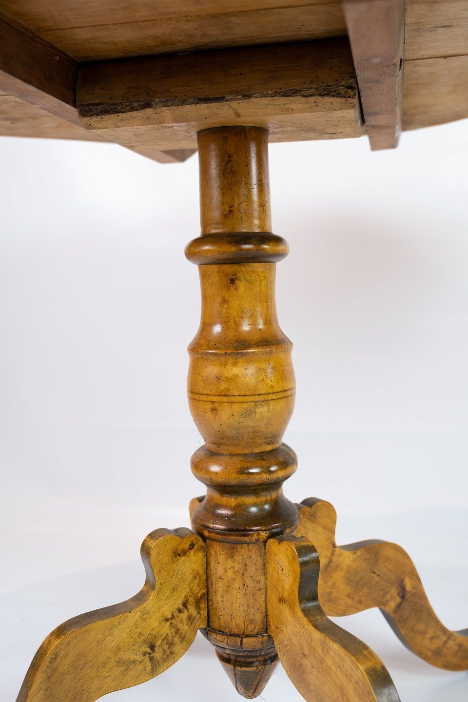 Antique Side Table Of Hand Polished Birch Wood From The 1820s. photo 790.0