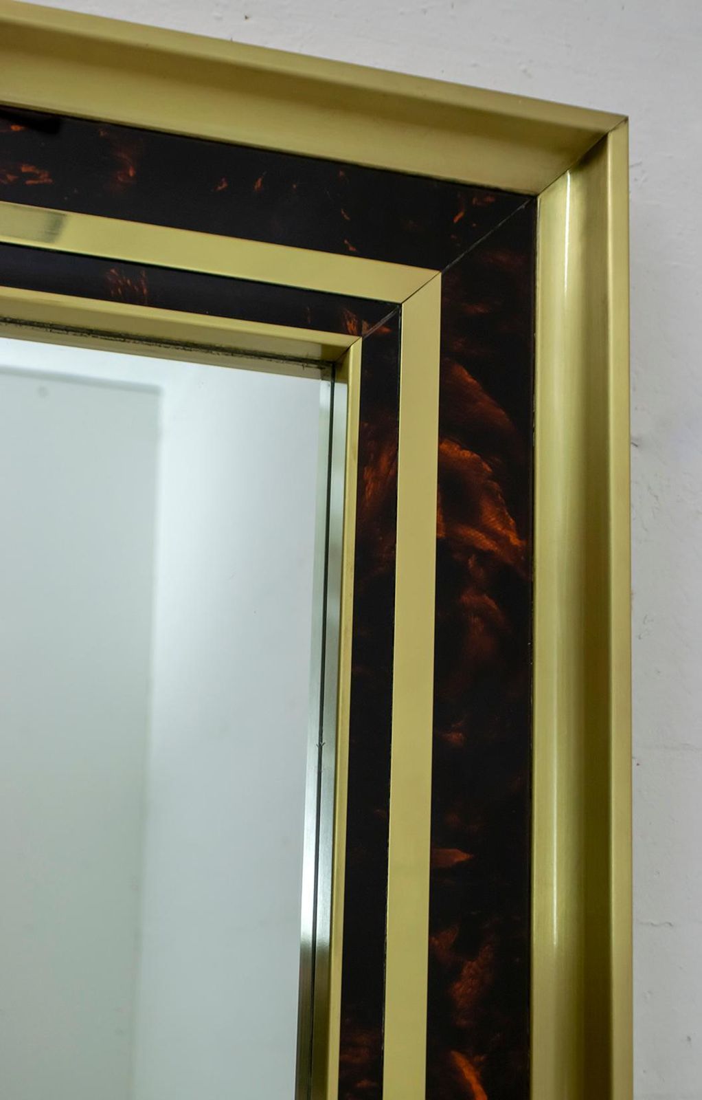 Sandro Petti Mid Century Italian Brass And Celluloid Mirror By Metal Art, 70s photo buy