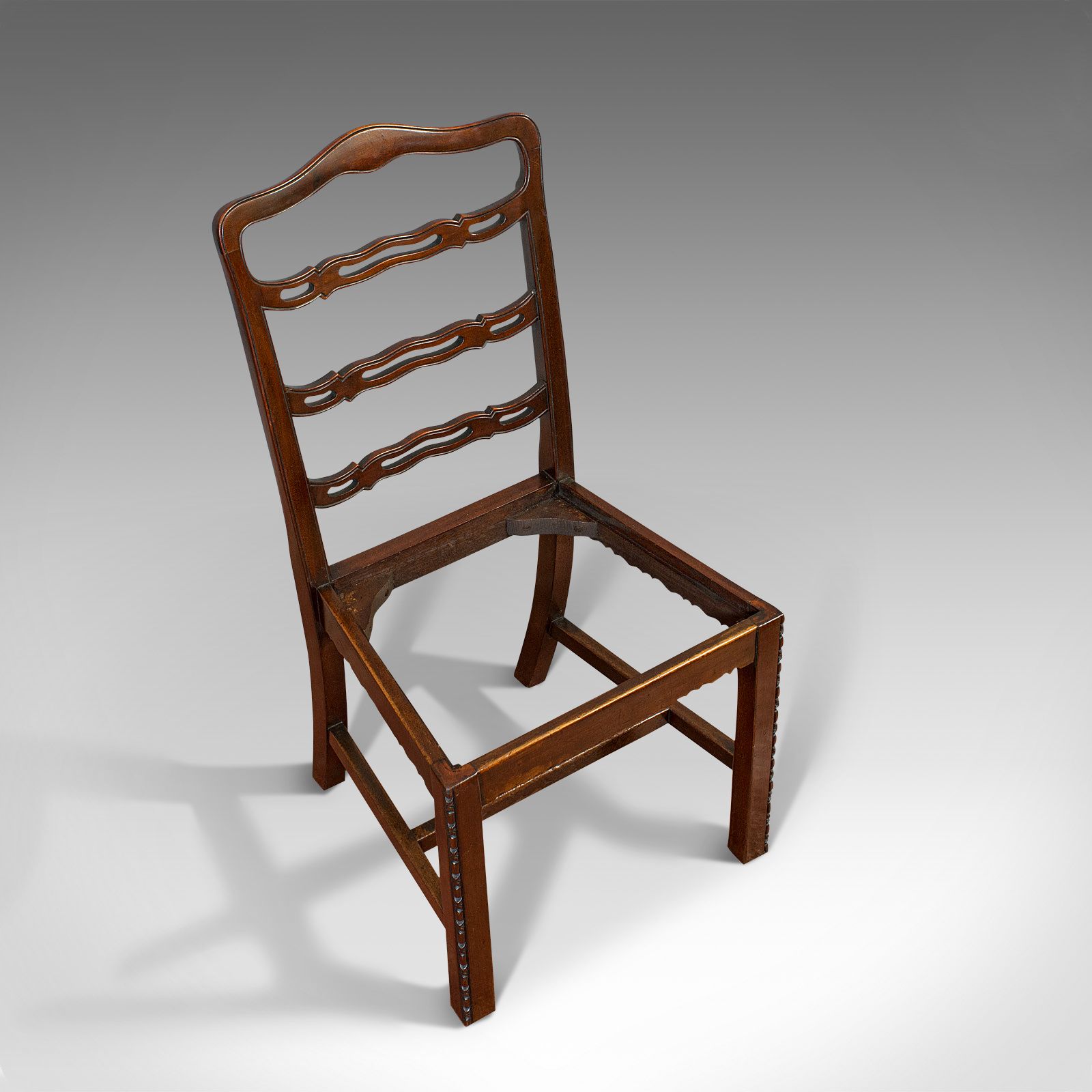 photo furniture Set Of 4, Antique Ladder Back Chairs, Irish, Mahogany, Dining Seat, Victorian
