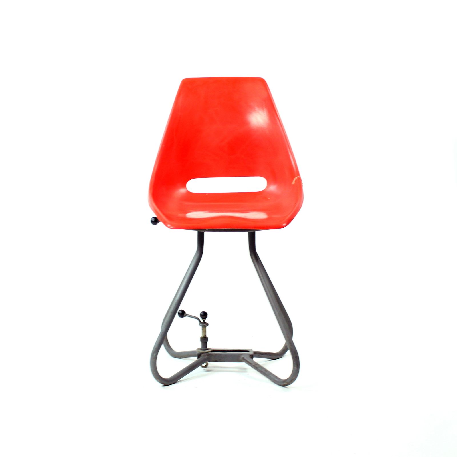 Red Tram Chairs By Miroslav Navratil For Vertex, 1960s, Set Of 4 photo furniture