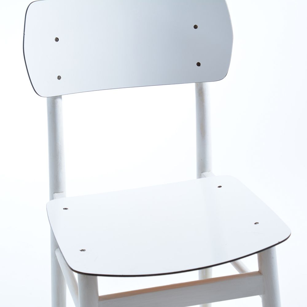 photo furniture Midcentury White Chair By T On In Oak & Formica, Czechoslovakia 1960s