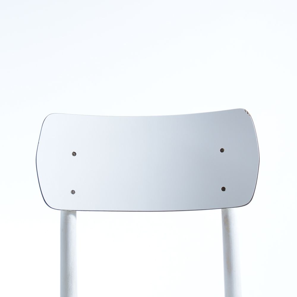 Furniture Midcentury White Chair By T On In Oak & Formica, Czechoslovakia 1960s photo