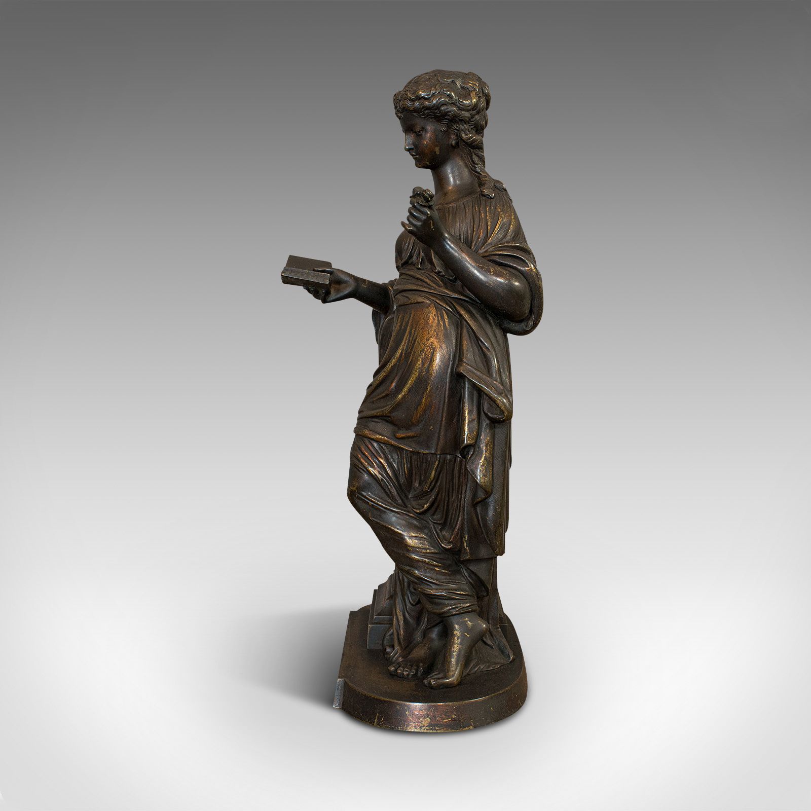 Antique Bronze Figure, French, Female, Art Nouveau, After Moreau, Circa 1920 photo 2650.0