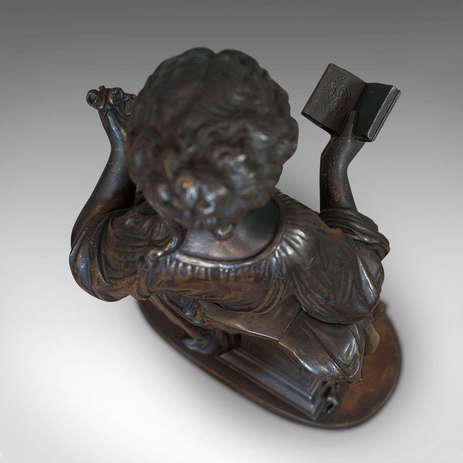 photo furniture Antique Bronze Figure, French, Female, Art Nouveau, After Moreau, Circa 1920