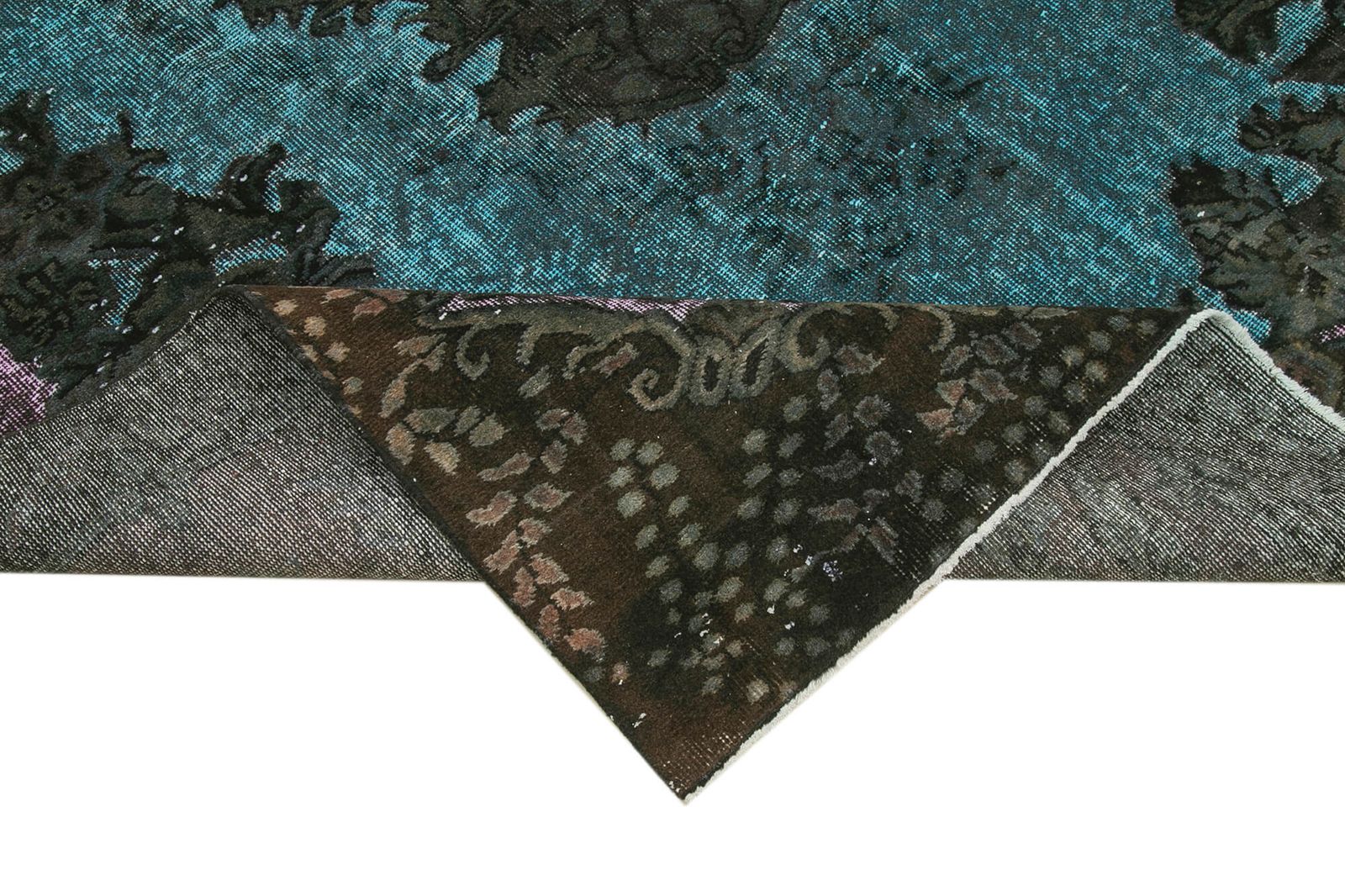 Handmade Hand Knotted Brown Overdyed Rug photo vinterior