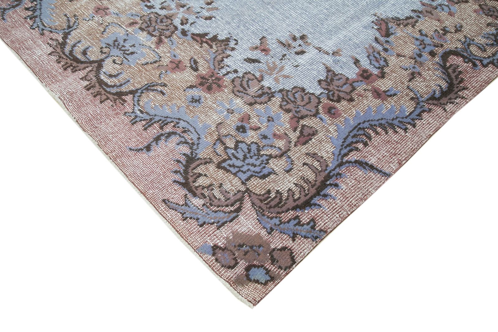 Handmade Contemporary Blue Overdyed Rug photo Textiles