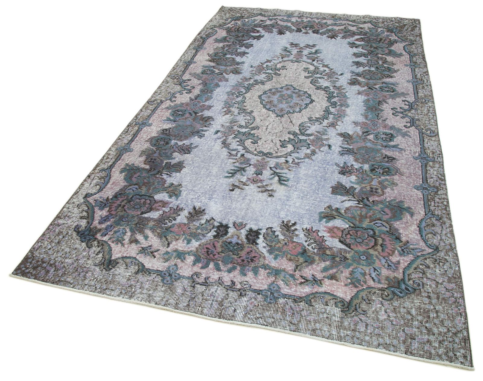 Handmade Traditional Grey Overdyed Rug photo for sale