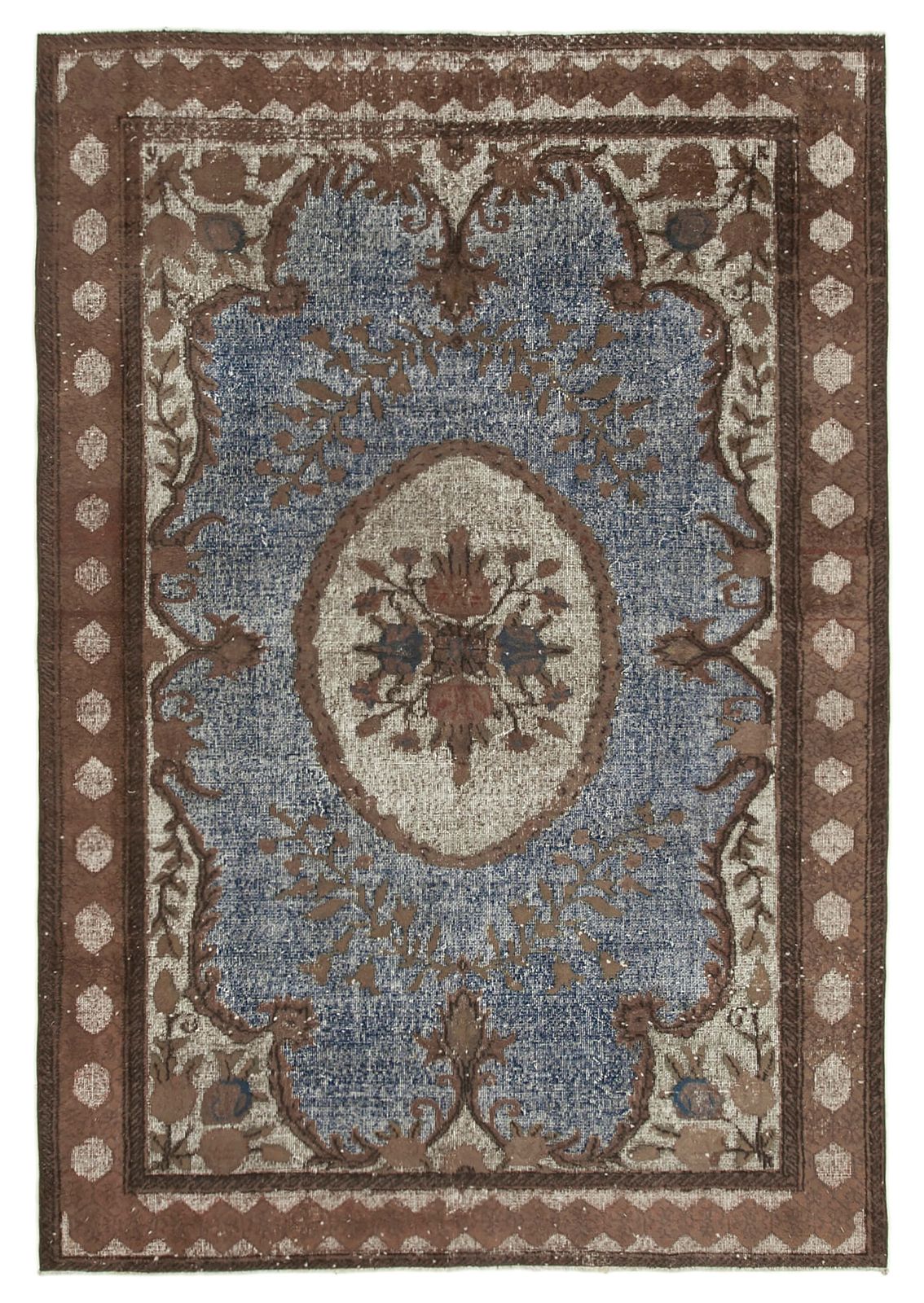 Handmade Contemporary Brown Overdyed Rug