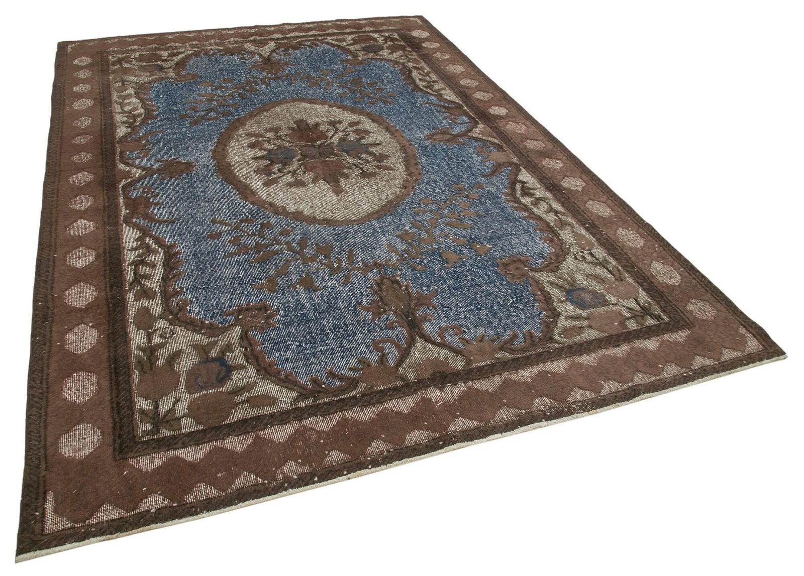 Handmade Contemporary Brown Overdyed Rug photo furniture