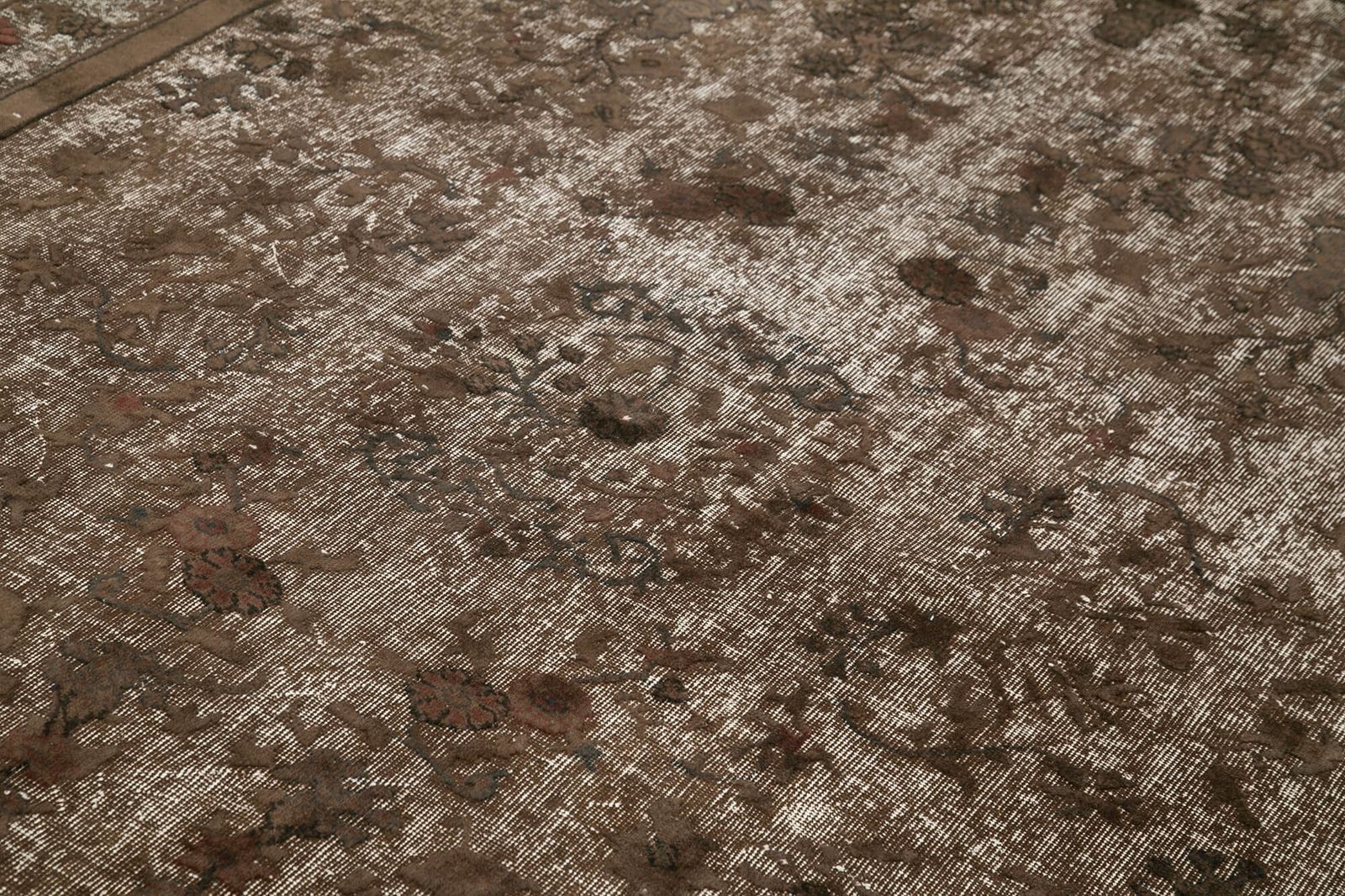 Handmade Antique Brown Overdyed Rug photo 720.0