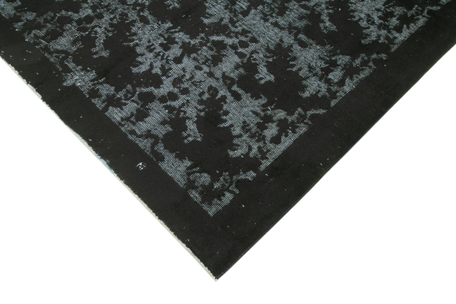Handmade Hand Knotted Black Overdyed Rug photo Textiles