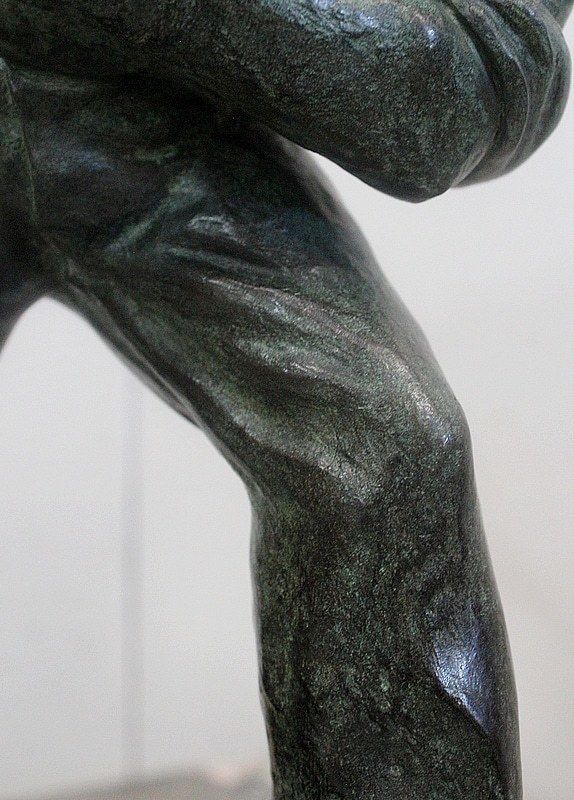 1147.42 Bronze With Green Patina, "The Boules Player"   Early 20th Century photo