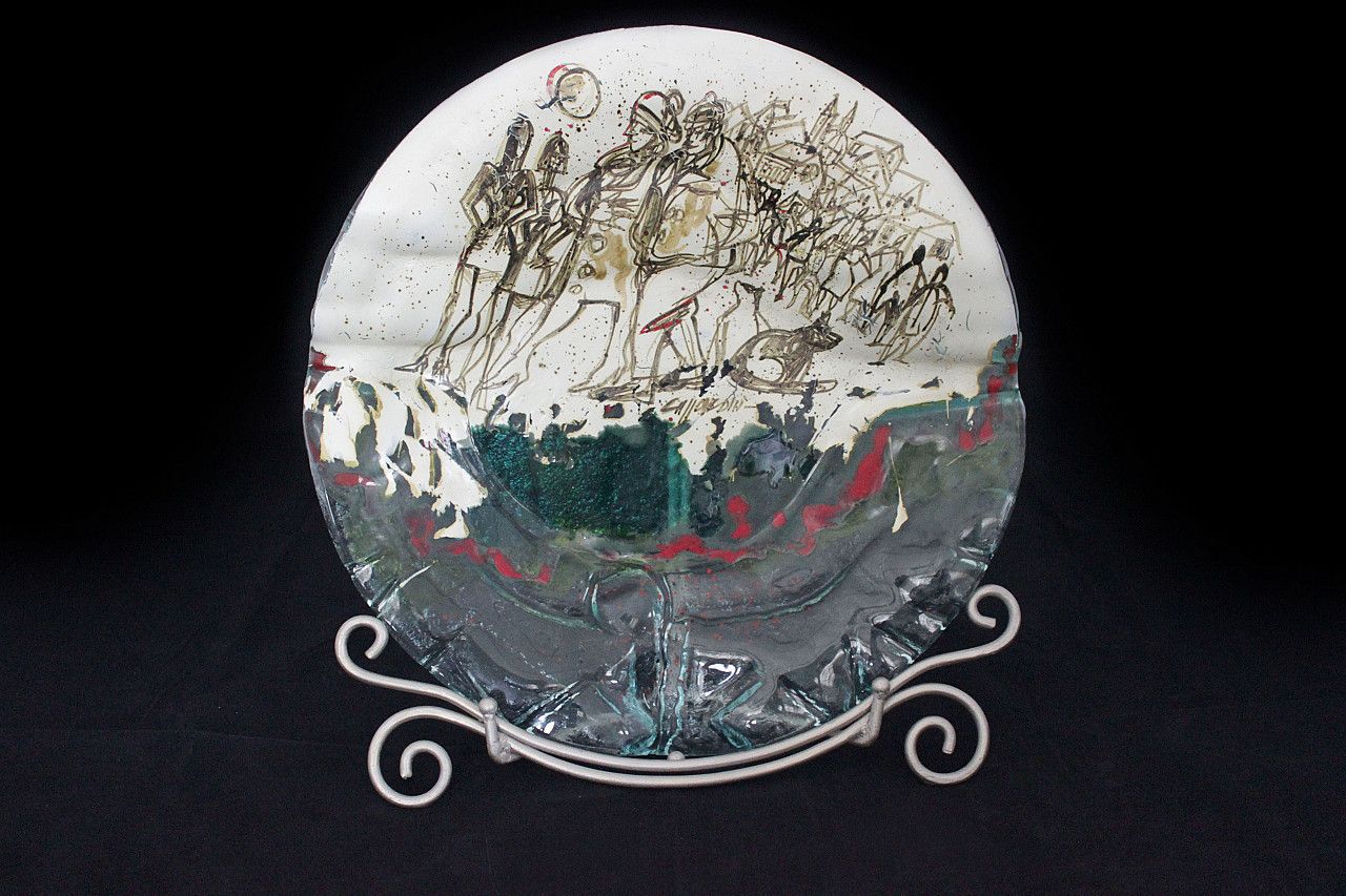 Painted Glass Vase By Paolo Cupparoni For Curvet, 1970s photo Home Decor