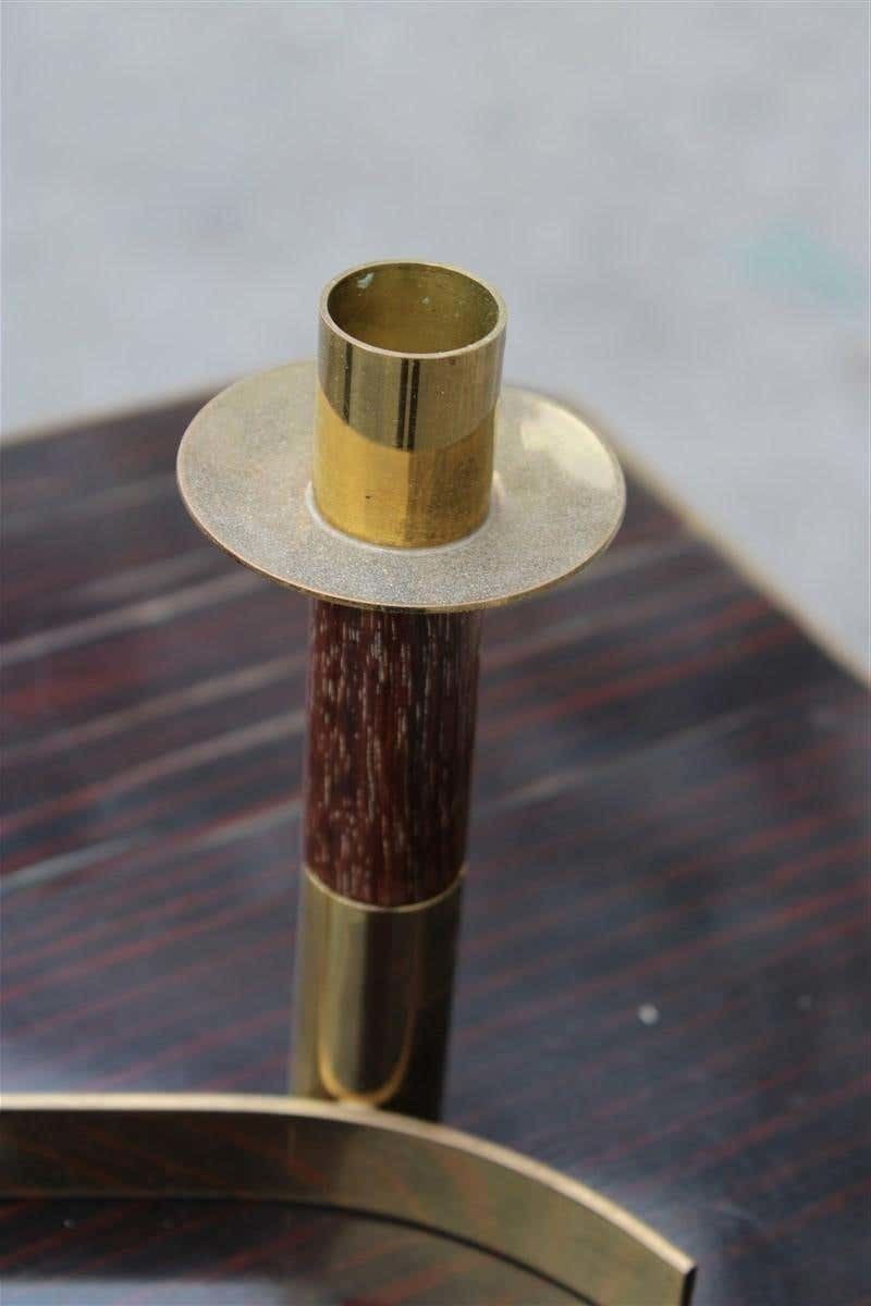 Candlestick Articulated Midcentury Italian Design Brass And Wood, 1950s photo Home Decor