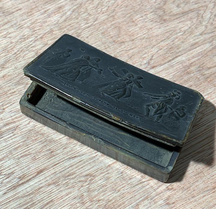 Antique French Horn Snuff Box photo Home Decor