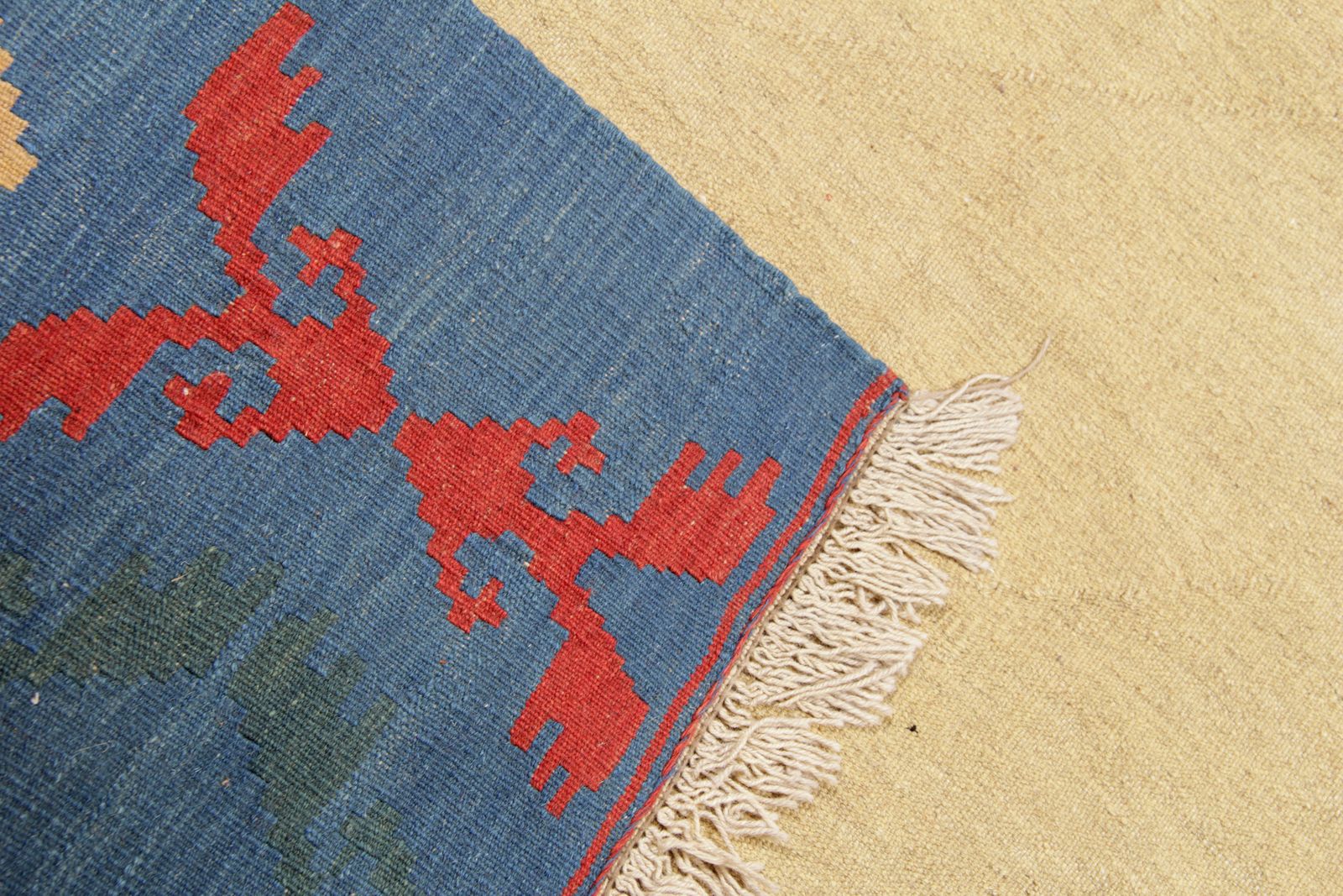 Modern Kilim Rugs Handmade Carpet Yellow Oriental Plain Rug  202x300cm photo 890.0