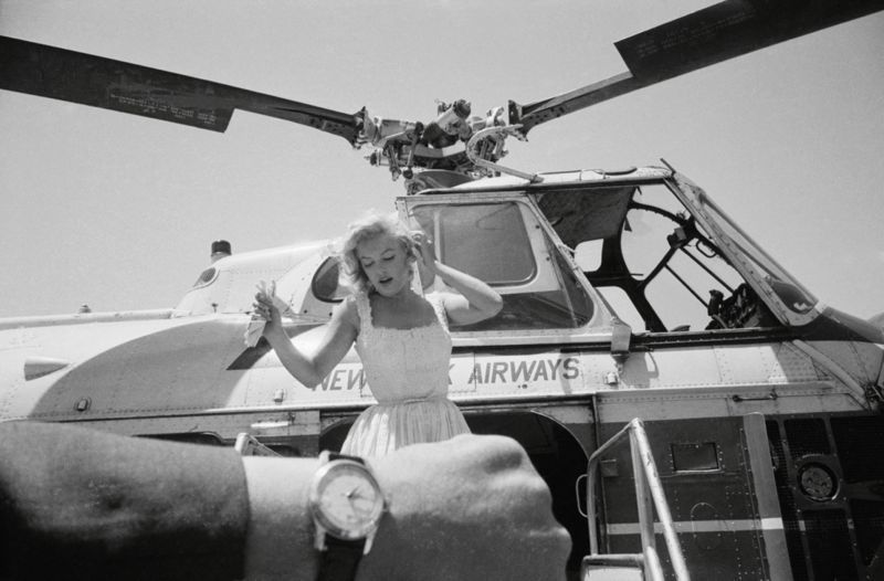 'Monroe On Time' Marilyn Monroe 1957 Archival Pigment Print Framed In White photo furniture