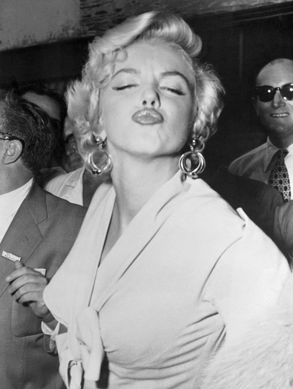 'Famous Pout' Marilyn Monroe 1954 Archival Pigment Print Framed In White photo furniture