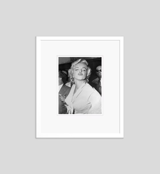 'Famous Pout' Marilyn Monroe 1954 Archival Pigment Print Framed In White