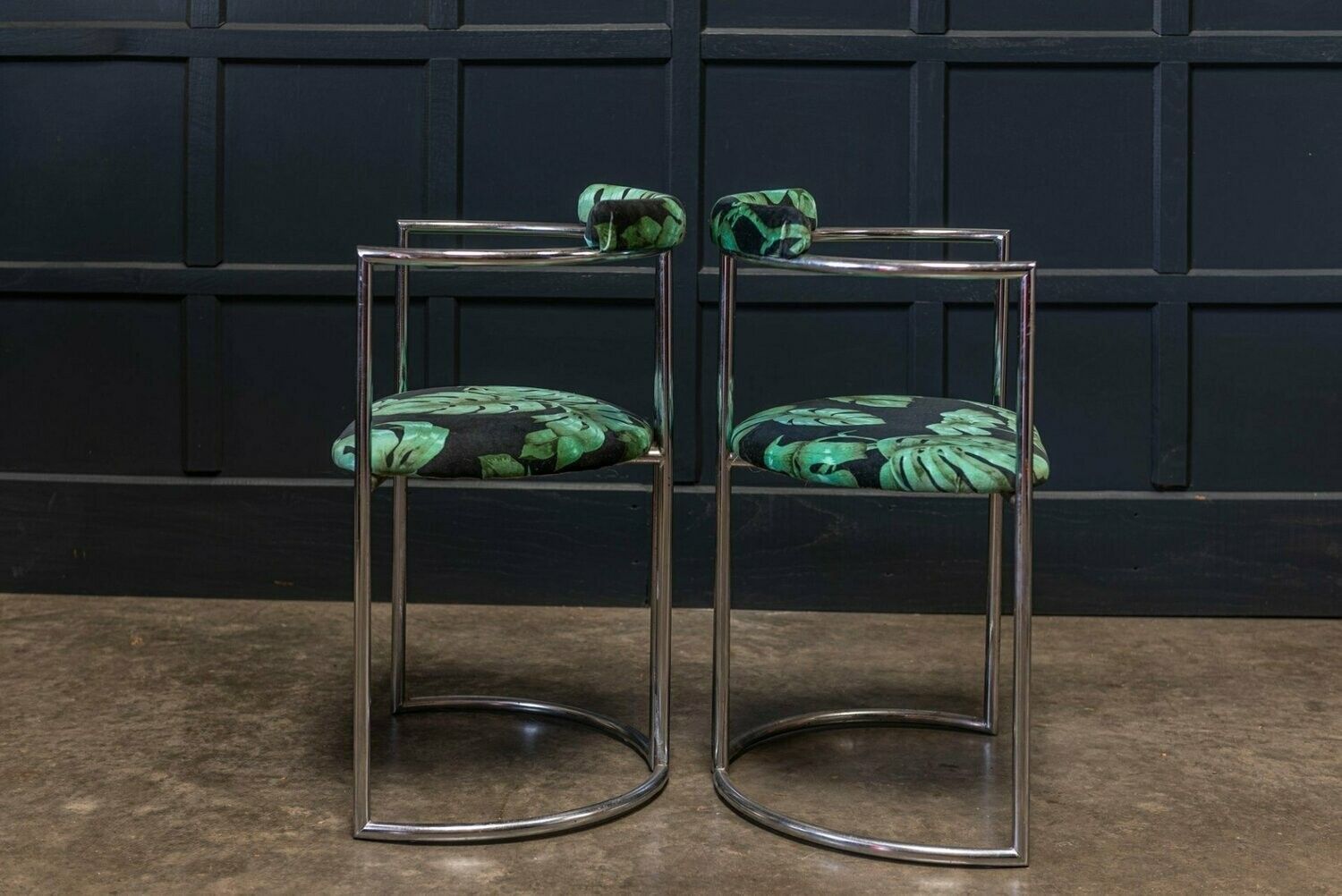 Pair Mid Century Upholstered Chairs photo furniture