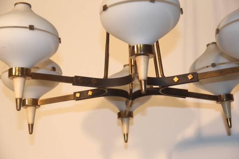 Stilnovo Design Mid Century Chandelier, Italian, 1950s photo vinterior