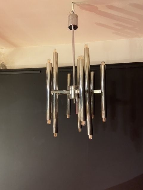 photo furniture Gaetano Sciolari Ceiling Lamp With 18 Lights For Boulanger