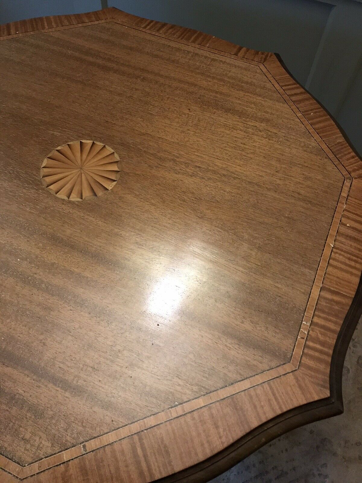 Antique Edwardian Marquetry Occasional Hall Side Lamp Table photo for sale