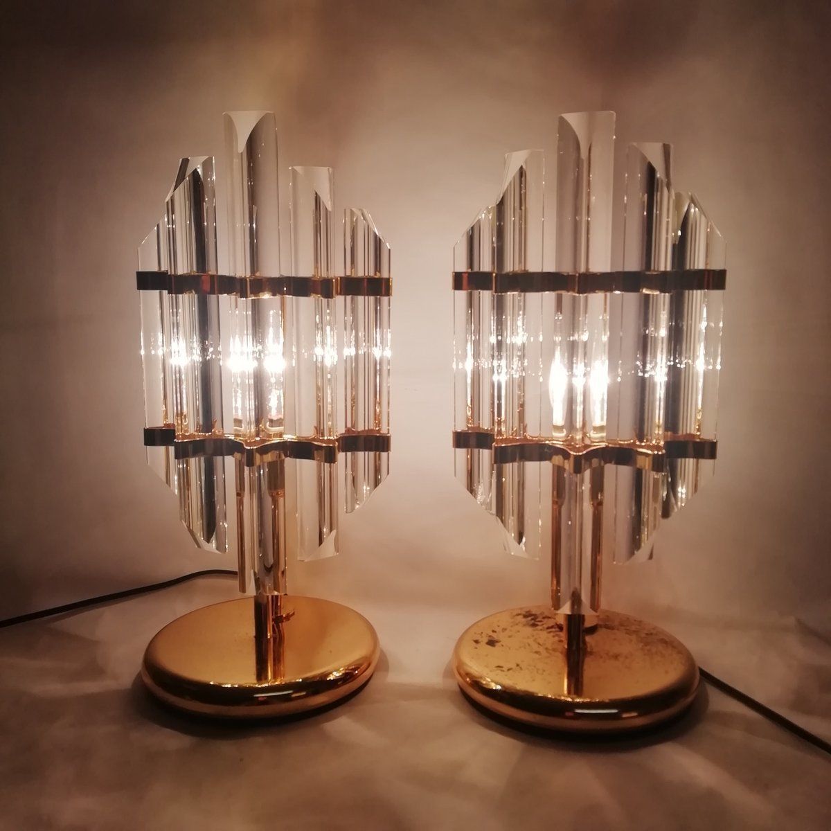 photo furniture Table Lamps By Paolo Venini, 1970s, Set Of 2
