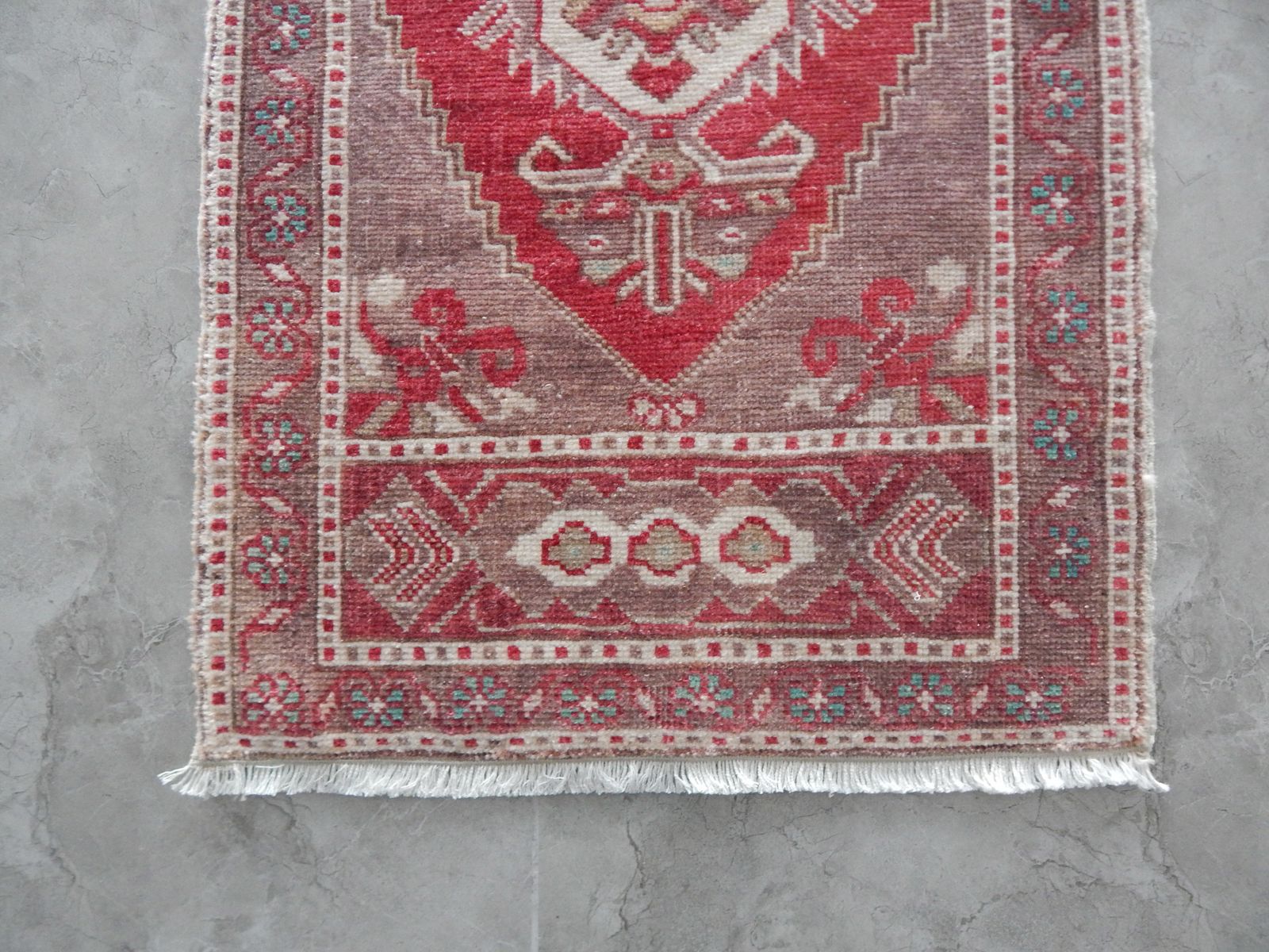 Hand Knotted Door Mat, Entryway Rug, Bath Mat, Kitchen Decor, Small Rug, Turkish Rug 52 X 105 Cm photo Textiles