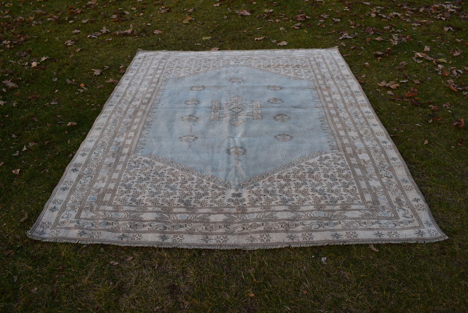 Decorative Turkish Soft Color Oushak Rug Handwoven Square Wool Carpet For Modern Office & Home Decor 212 X 265 Cm
