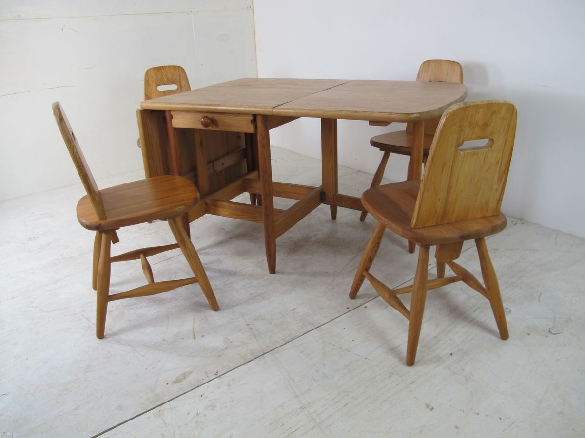 Scandinavian Dining Table & Chairs Set By Eero Aarnio For Laukaan Puu, 1960s, Set Of 5 photo furniture