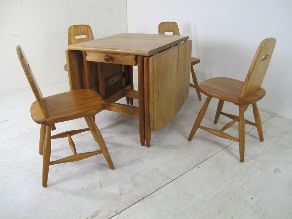Scandinavian Dining Table & Chairs Set By Eero Aarnio For Laukaan Puu, 1960s, Set Of 5 photo for sale