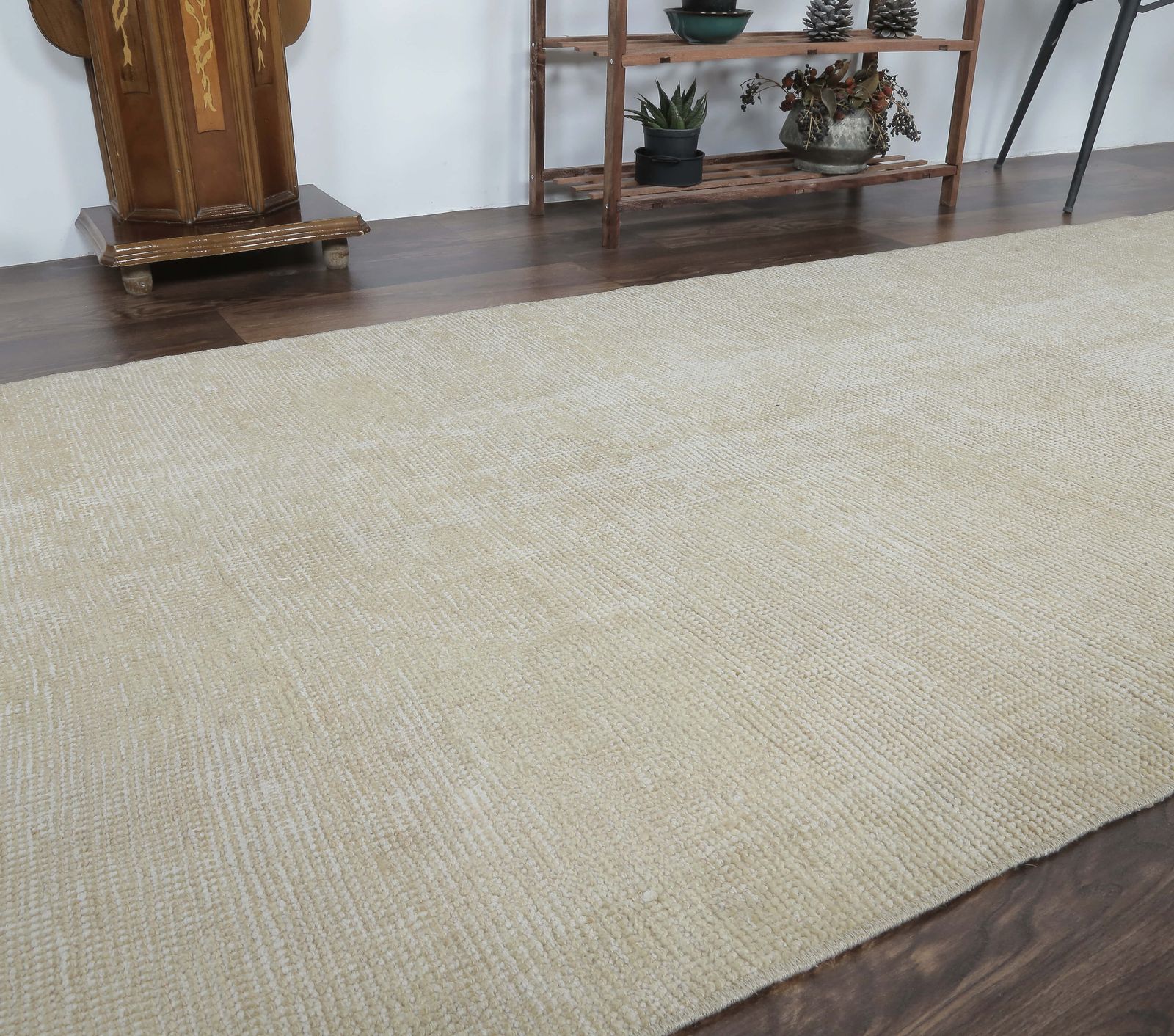 Antique Runner Turkish Oushak Handmade Wool Rug, Faded Neutral Hallway, Rustic Boho Farmhouse Decor, Anatolian photo Textiles