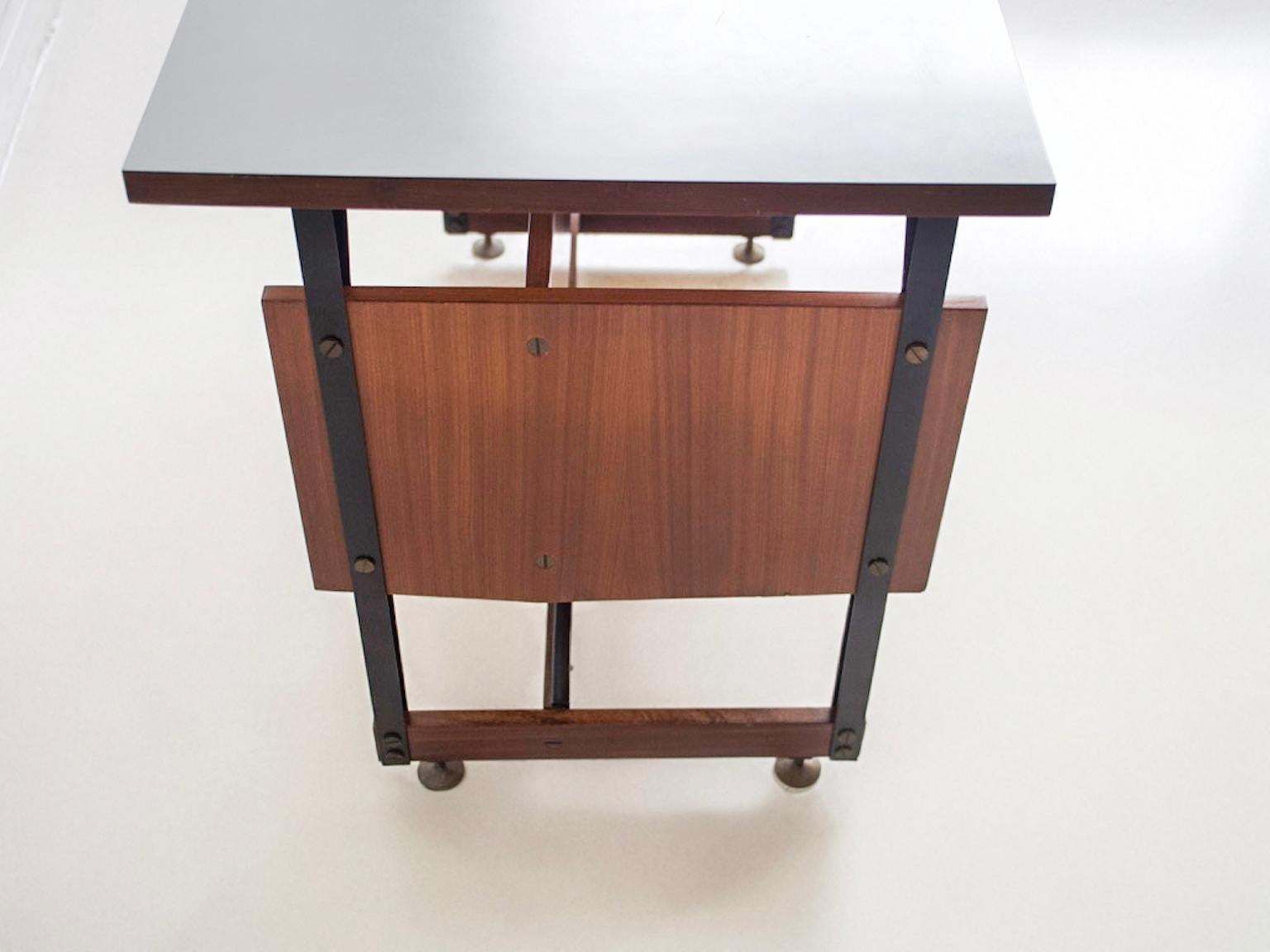 2374.0 Wooden Writing Desk With Metal Structure, Italy, 1960s photo