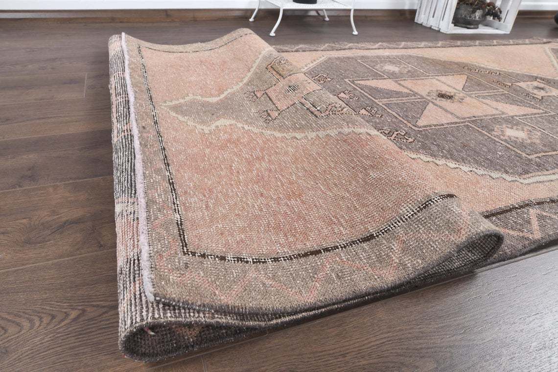 4x13 Turkish Vintage Runner, Oushak Handmade Wool Rug, Red Faded Hallway Rugs, Farmhouse Decor, One Of A Kind, Made In Anatolia, Boho Decor photo buy