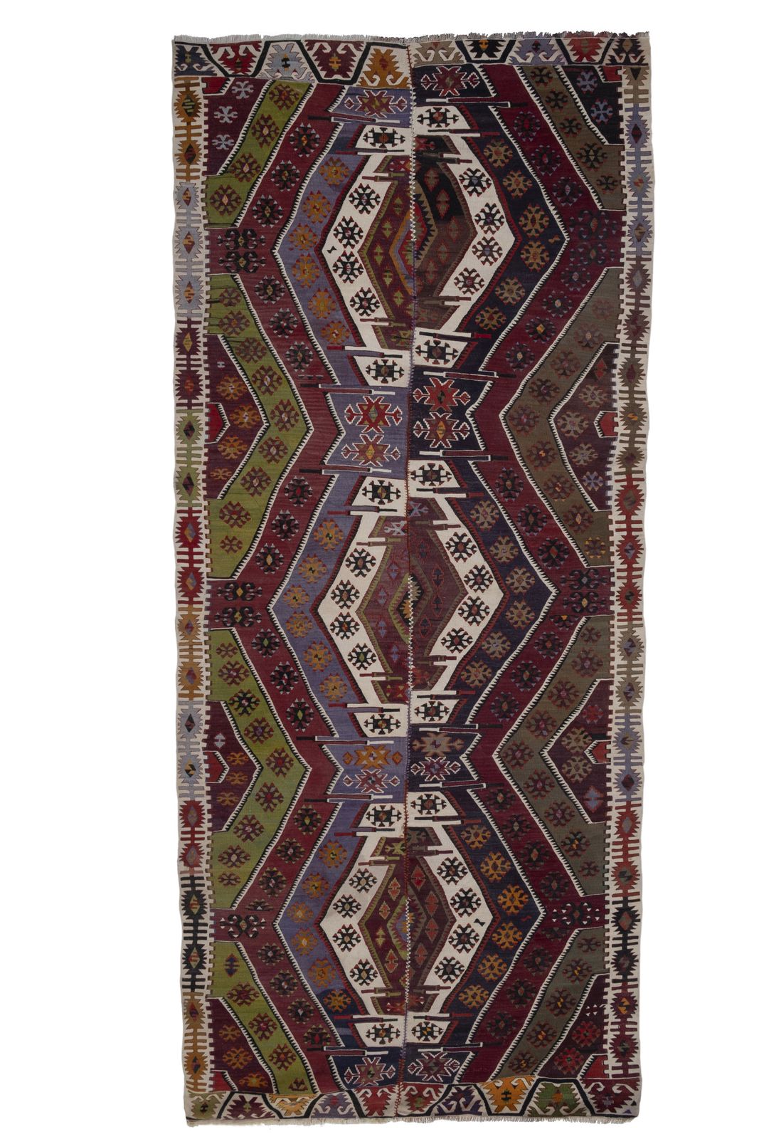 Vintage Turkish Kayseri Kilim Rug 173 X 403 Cm