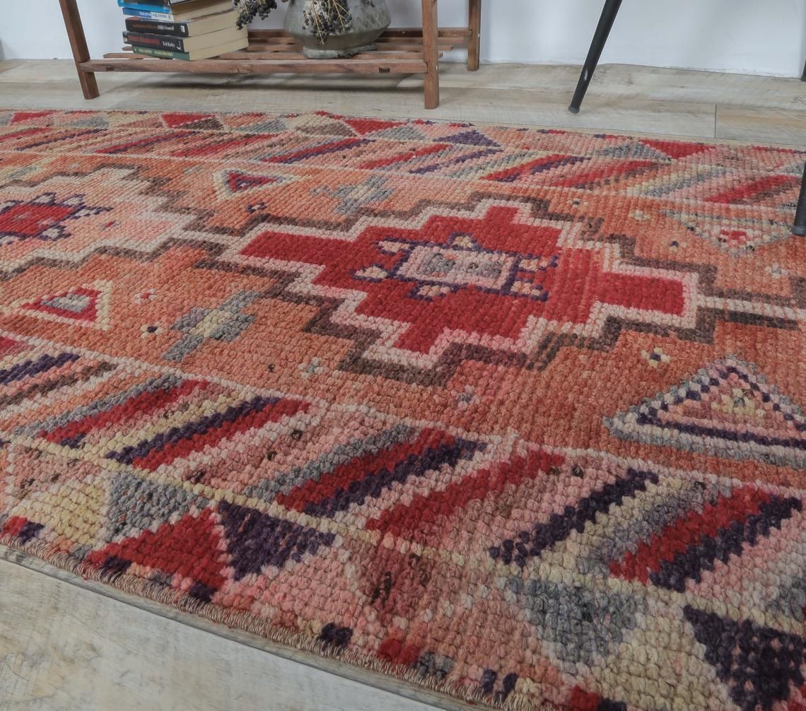 3x13 Light Red Vintage Turkish Oushak Runner, Hand Knotted Wool Carpet, Kitchen Hallway Rug, One Of A Kind, Anatolian, Boho Decor photo 504.0