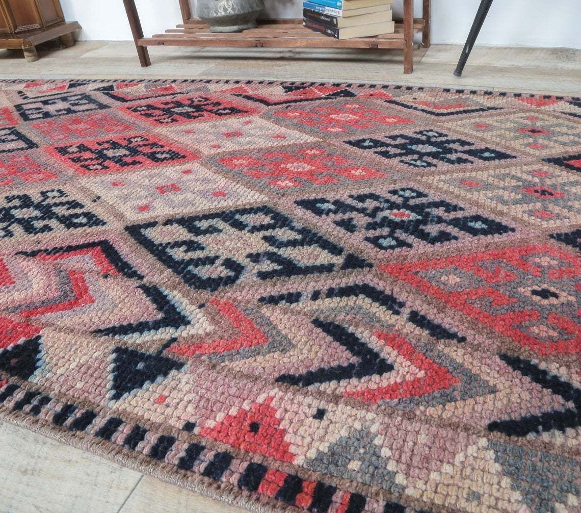 3x10 Diamonds Vintage Turkish Oushak Runner, Hand Knotted Wool Carpet, Hallway Rug, One Of A Kind, Anatolian, Boho Decor, Shabby Chic photo 330.0