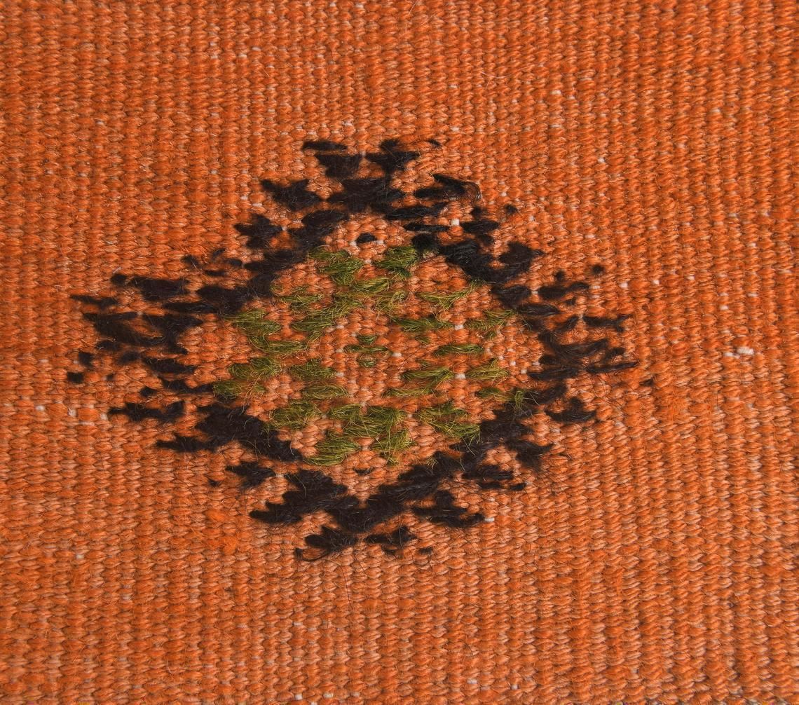 5x10 Vintage Turkish Kilim Area Rug, Orange Oushak Handmade Wool Flatweave Rugs, Farmhouse Decor, One Of A Kind, Bohemian, Made In Sivas photo for sale